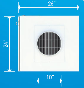 dimensions, 26"x24"x10" diameter collar